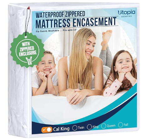 Utopia Bedding zippered mattress encasement with 360 degree waterproof TPU backed protection