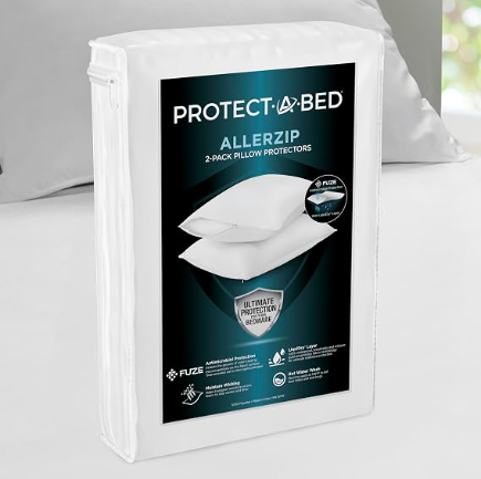 Protect-A-Bed AllerZip bed bug mattress encasement with six-sided protection and locking zipper